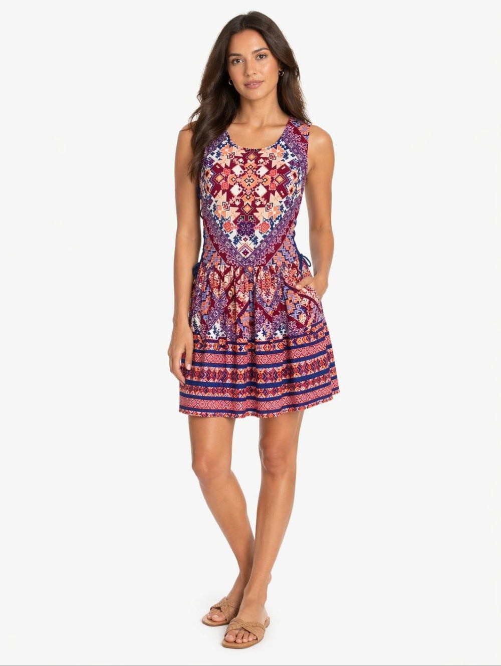 Xhilaration Multi Colored Mini Dress Tied Waist Size Small— Preloved
