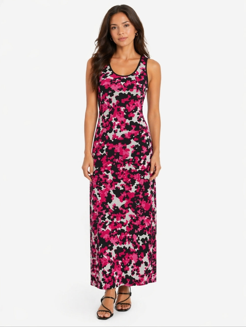 Kensie Pieces Pink, Black, White Maxi Dress Size X-Small— Preloved