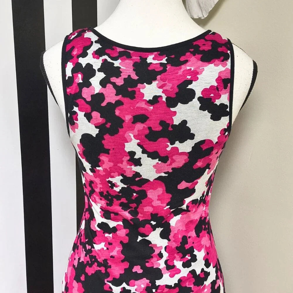Kensie Pieces Pink, Black, White Maxi Dress Size X-Small— Preloved