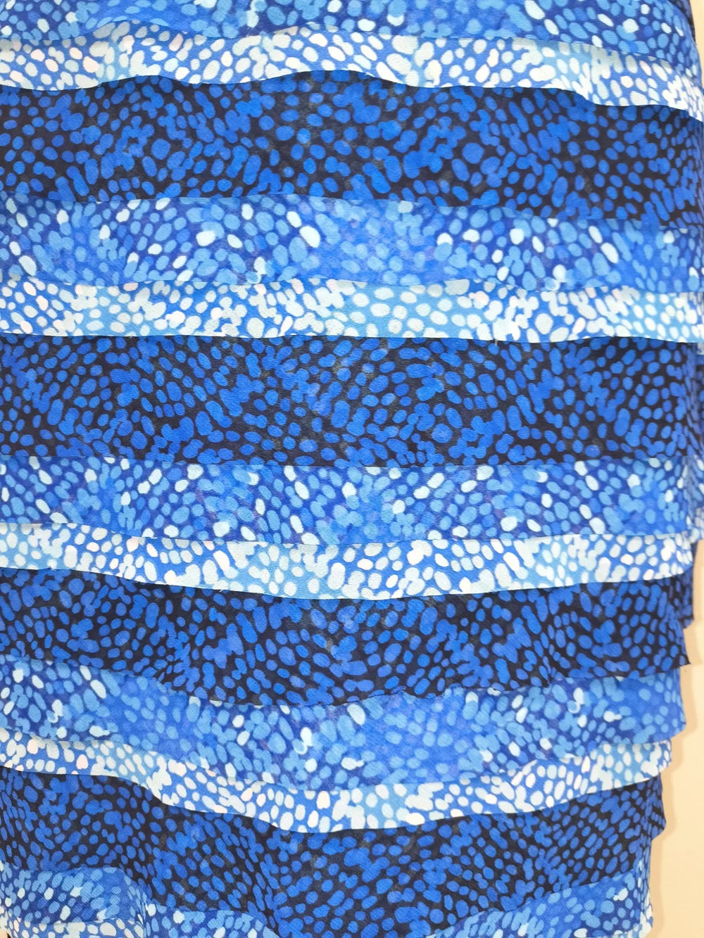 White House Black Market Blue Sequin Stripe Pencil Skirt Size 8— Preloved